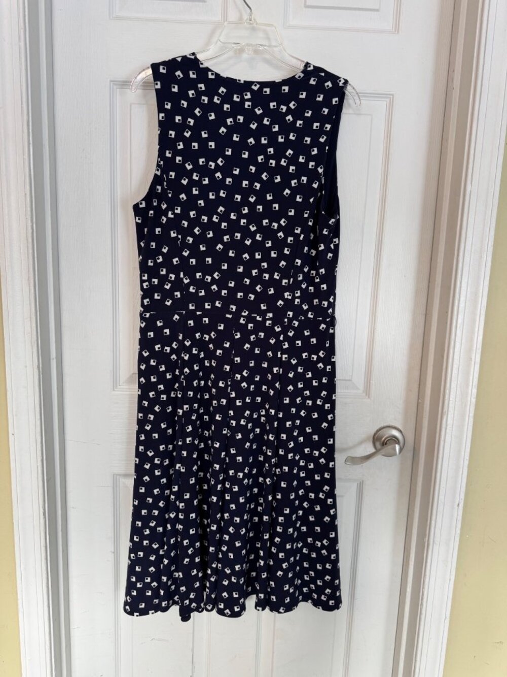 Lauren Ralph Lauren Navy Sleeveless Dress Jersey Knit Stretch Cowl Neck 12 - Picture 10 of 10